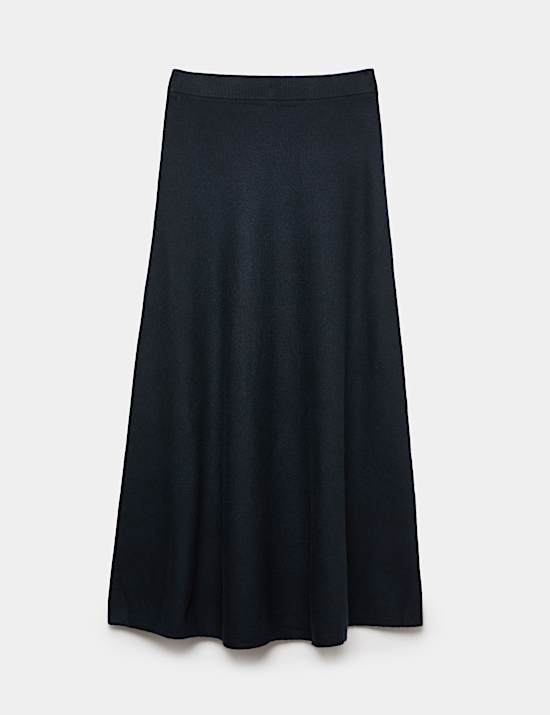Jupe midaxi coupe &eacute;vas&eacute;e en maille l&eacute;g&egrave;re
