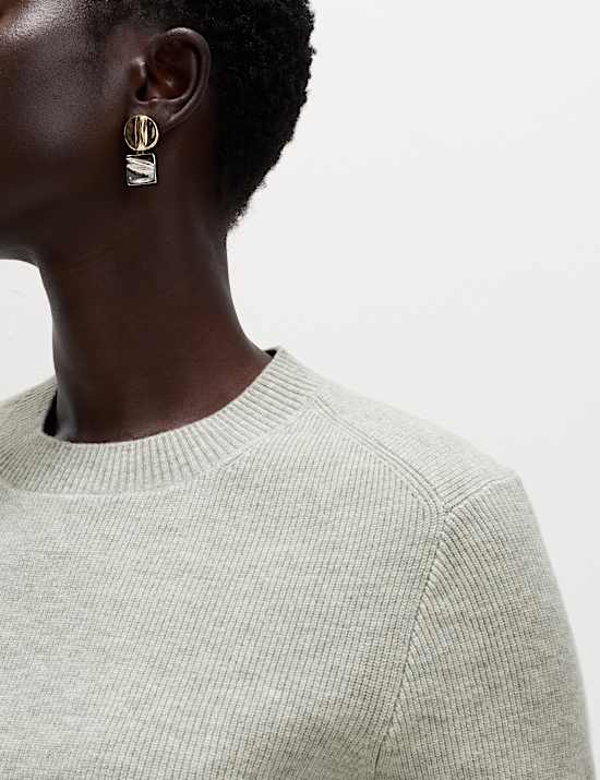 Air-Yarn Crew Neck Knitted Top