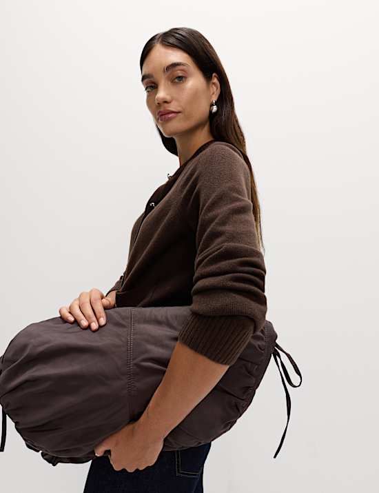 Air-Yarn Crew Neck Button Front Cropped Cardigan