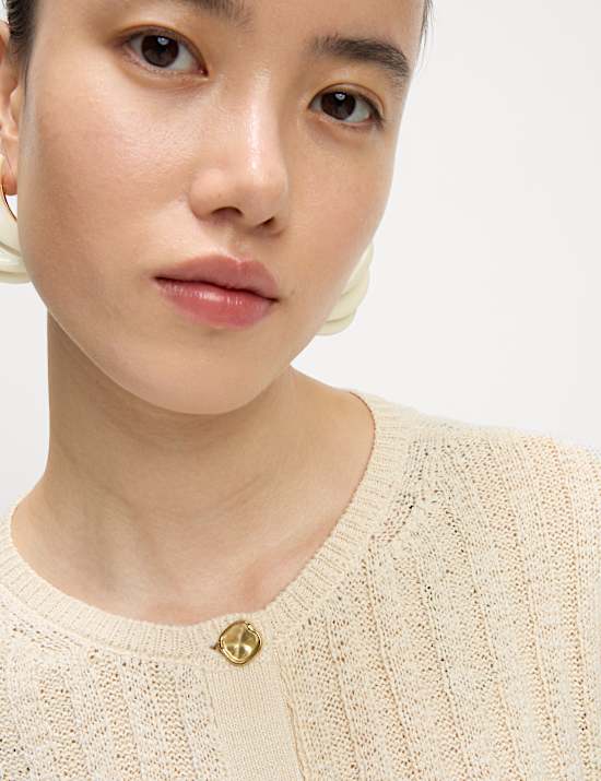 Ζακέτα ριμπ από σύμμεικτο βαμβάκι