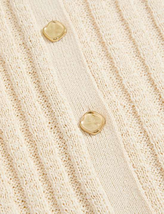 Ζακέτα ριμπ από σύμμεικτο βαμβάκι