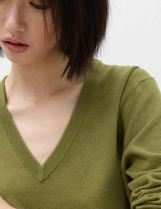 Air-Yarn V-Neck Oversized Longline Jumper