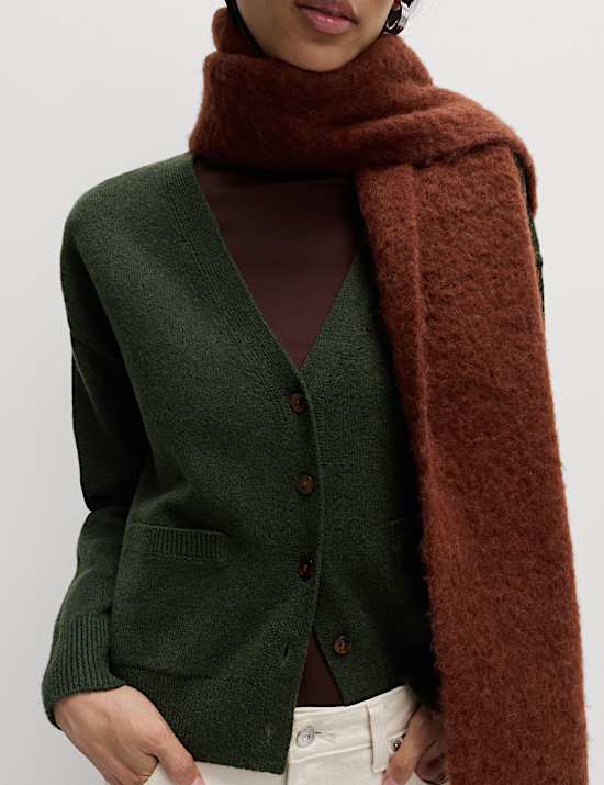 Air-Yarn V-Neck Button Through Cardigan