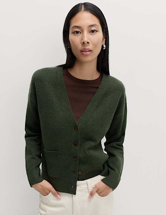 Air-Yarn V-Neck Button Through Cardigan