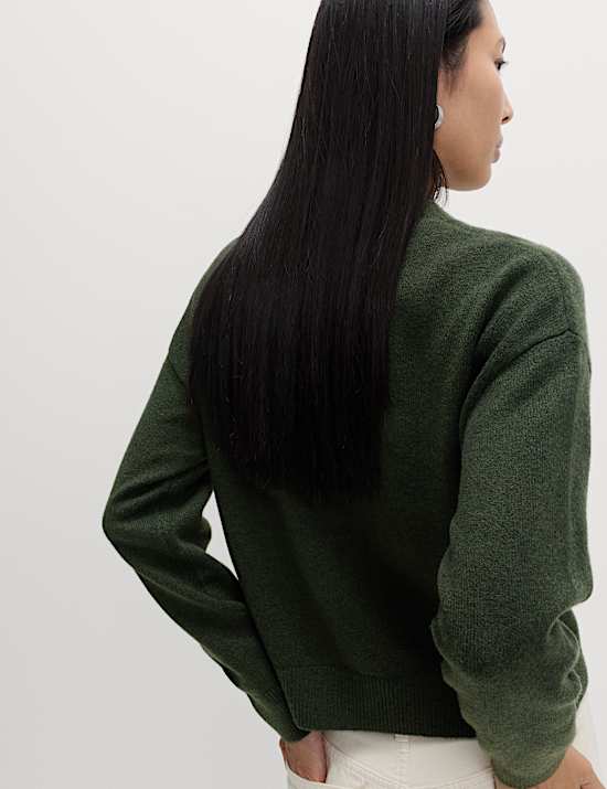 Air-Yarn V-Neck Button Through Cardigan