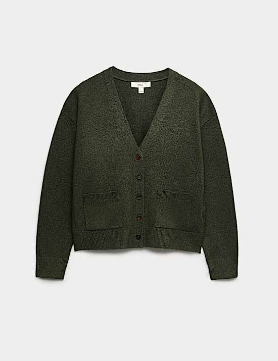 Air-Yarn V-Neck Button Through Cardigan