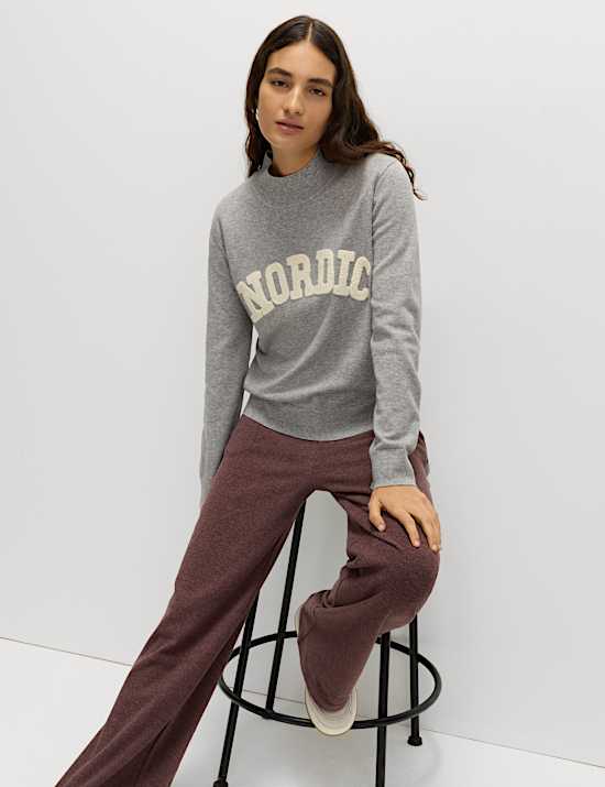 Slogan Funnel Neck Jumper