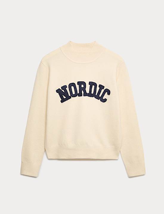 Slogan Funnel Neck Jumper