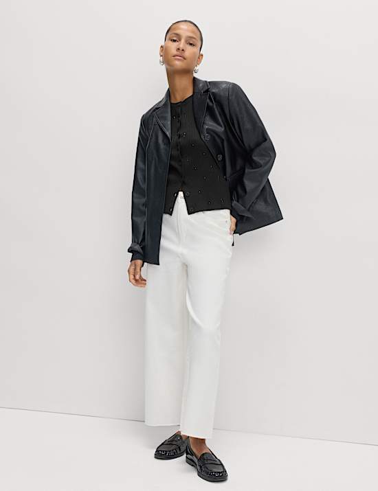 Embellished Crew Neck Fitted Cardigan