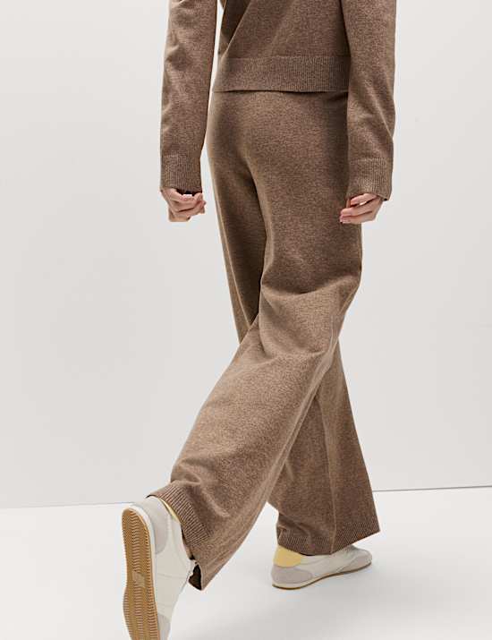 Air-Yarn Wide Leg Knitted Trousers