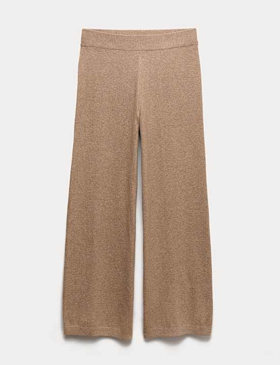Air-Yarn Wide Leg Knitted Trousers