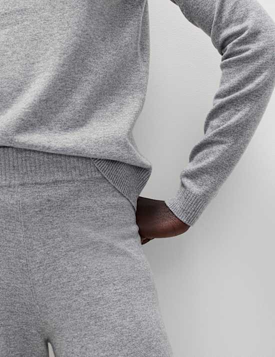 Air-Yarn Wide Leg Knitted Trousers