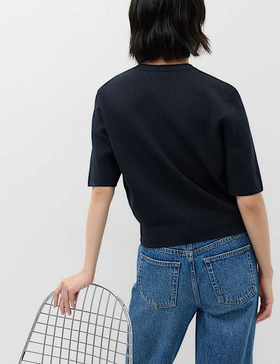 Wool Rich Slim Fit Knitted Top