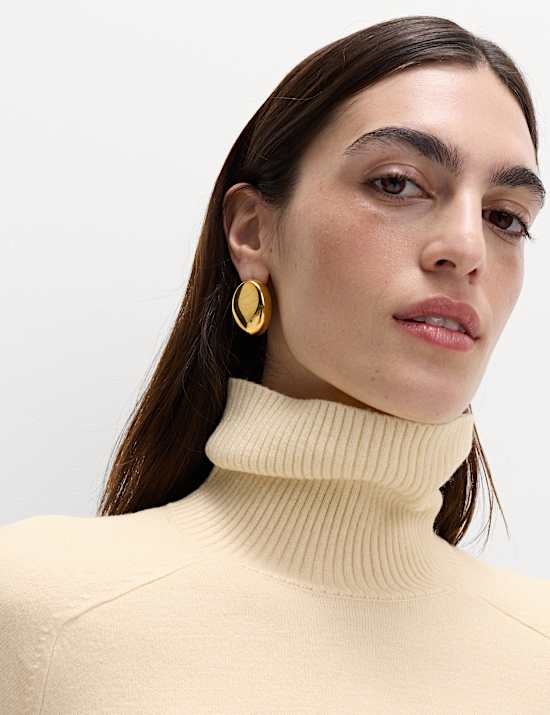 Air-Yarn Roll Neck Jumper