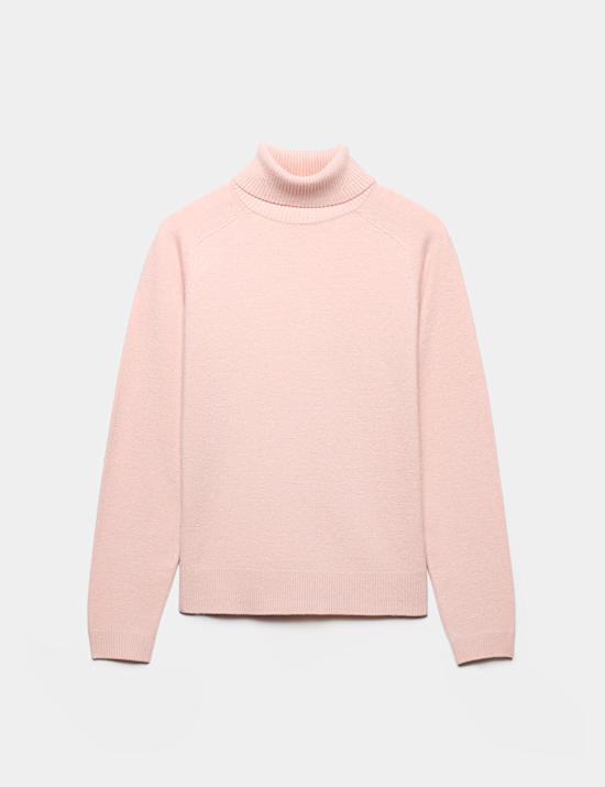 Pull en maille l&eacute;g&egrave;re &agrave; col roul&eacute;