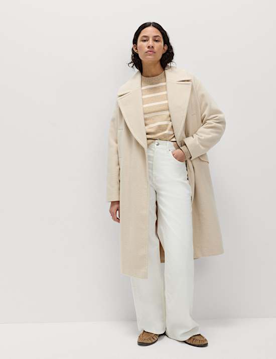 Jumper Bundar Motif Garis Air-Yarn