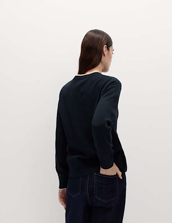 Air-Yarn Tipped Crew Neck Jumper