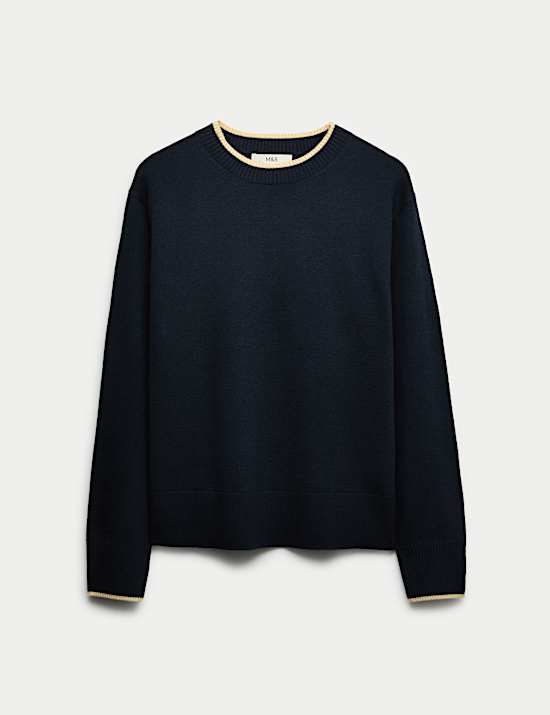 Air-Yarn Tipped Crew Neck Jumper
