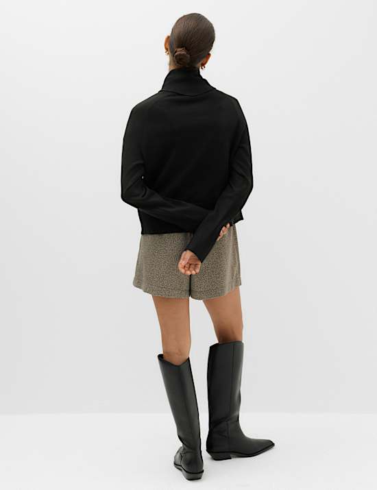 Air-Yarn Tie High Neck Jumper