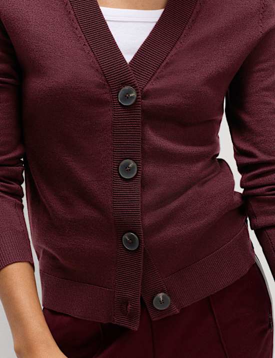Pure Merino V-Neck Button Front Cardigan