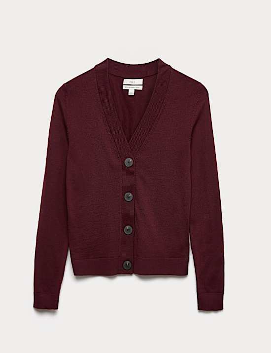 Pure Merino V-Neck Button Front Cardigan