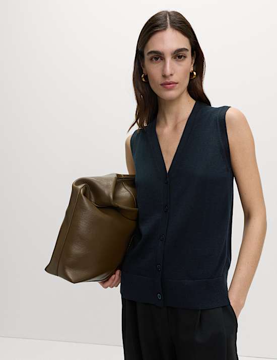 Pure Merino Wool Knitted Waistcoat