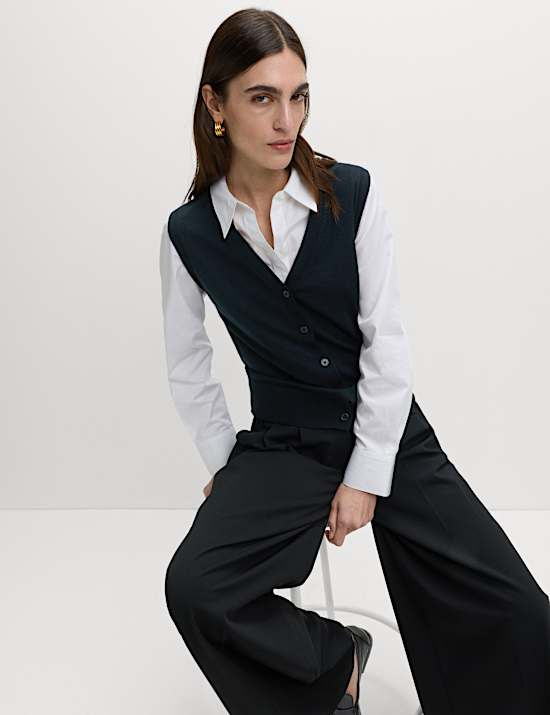 Pure Merino Wool Knitted Waistcoat