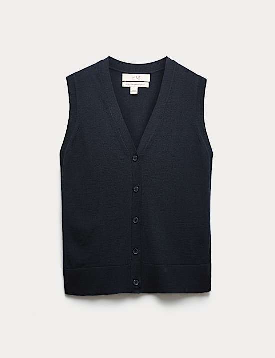 Pure Merino Wool Knitted Waistcoat