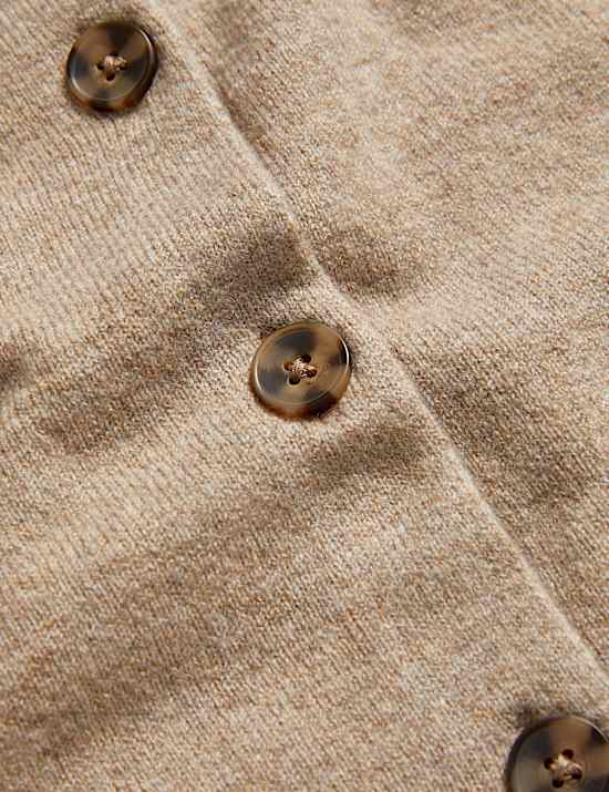 Air-Yarn Ribbed Crew Neck Cardigan