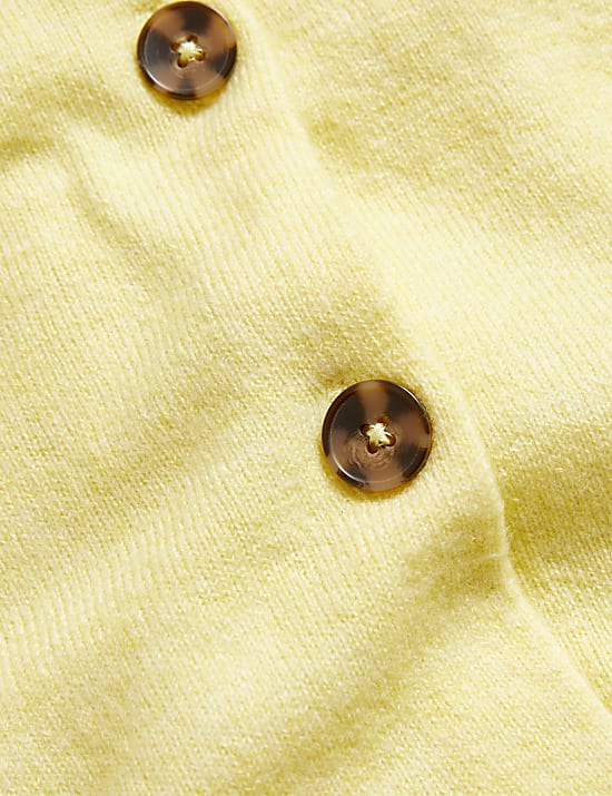 Prążkowany kardigan z okrągłym dekoltem z przędzy air