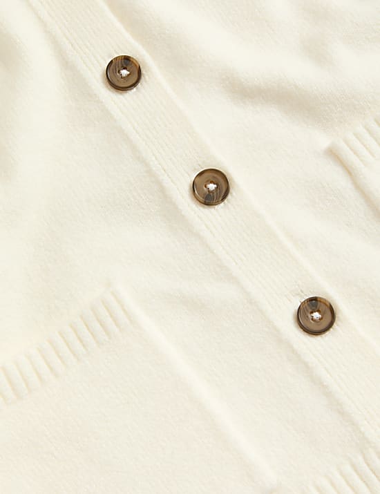 Collared Neck Relaxed Fit Knitted Jacket