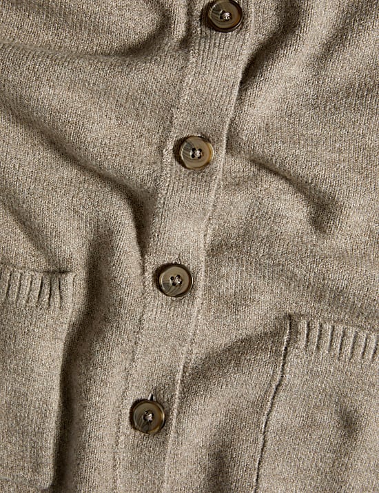 Collared Neck Relaxed Fit Knitted Jacket