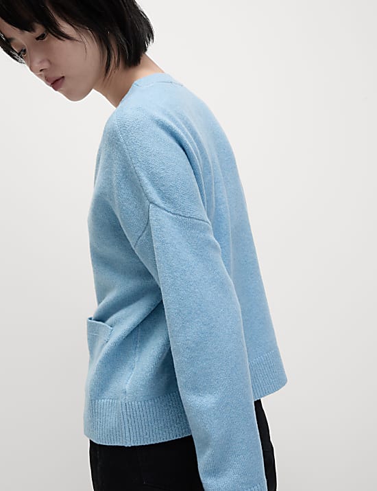 V-Neck Button Front Relaxed Cardigan