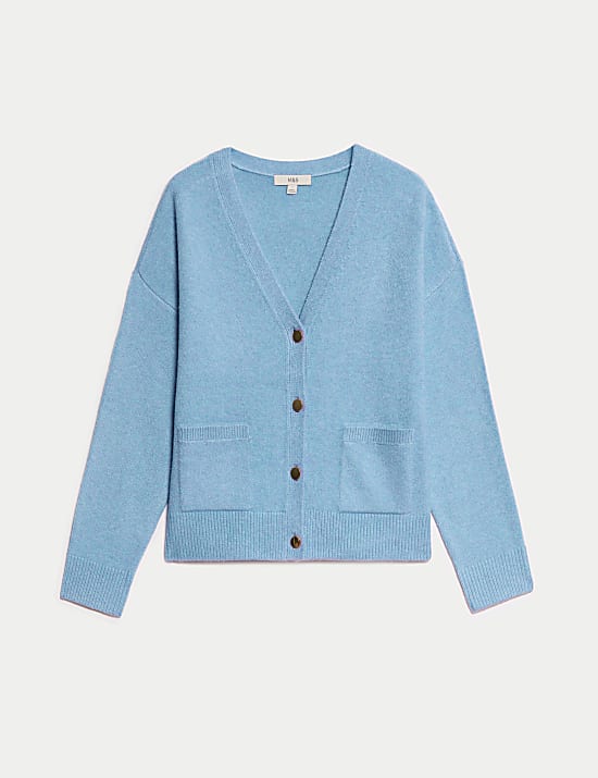 V-Neck Button Front Relaxed Cardigan