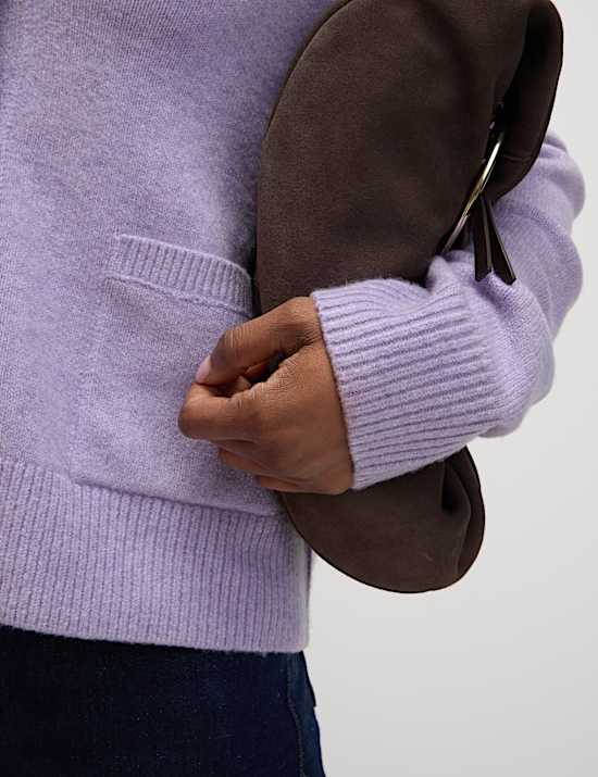 V-Neck Button Front Relaxed Cardigan