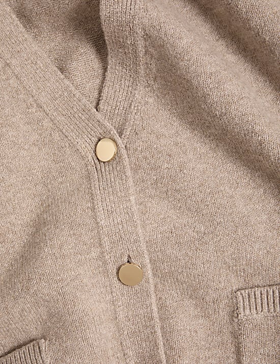 V-Neck Button Front Relaxed Cardigan