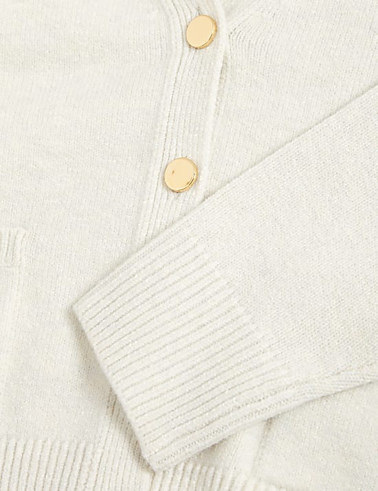 V-Neck Button Front Relaxed Cardigan