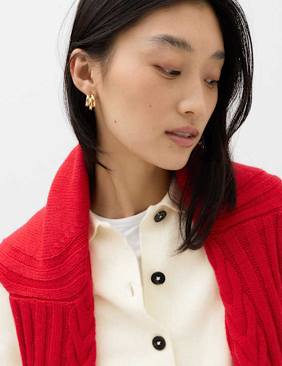 Air-Yarn Collared Relaxed Cardigan