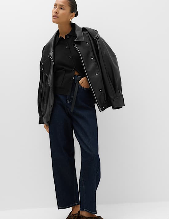 Air-Yarn Collared Relaxed Cropped Cardigan