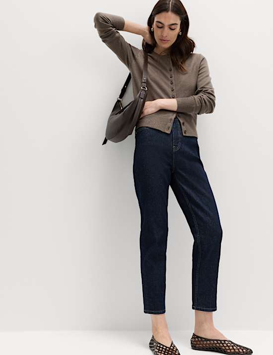 Air-Yarn Crew Neck Short Cardigan