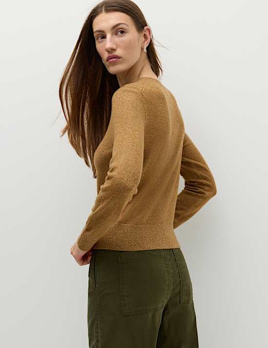 Air-Yarn Crew Neck Short Cardigan