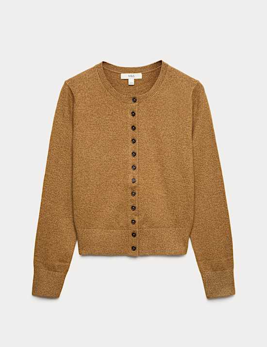 Air-Yarn Crew Neck Short Cardigan