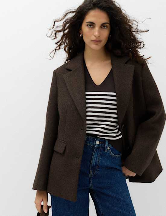 Striped V Neck Relaxed Jumper