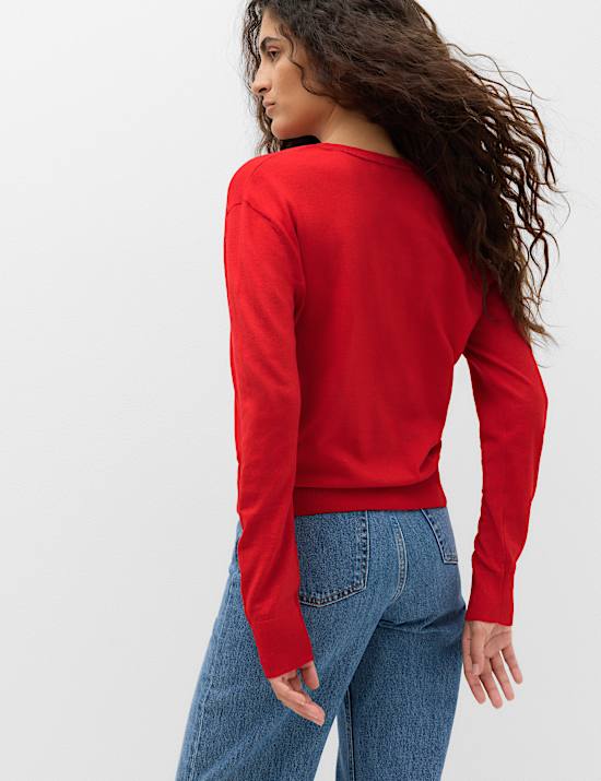 V Neck Relaxed Jumper with Wool