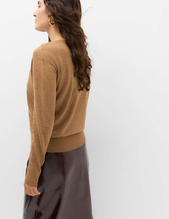 V Neck Relaxed Jumper with Wool