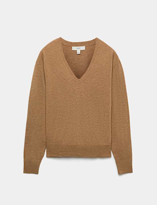 V Neck Relaxed Jumper with Wool