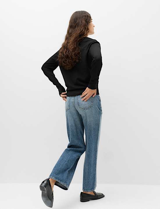 V Neck Relaxed Jumper with Wool