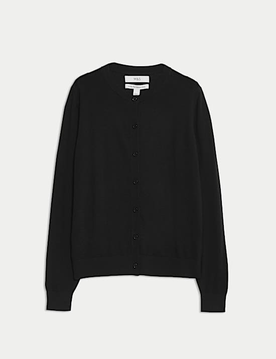 Ζακέτα με κλειστή στρογγυλή λαιμόκοψη από 100% μαλλί Merino