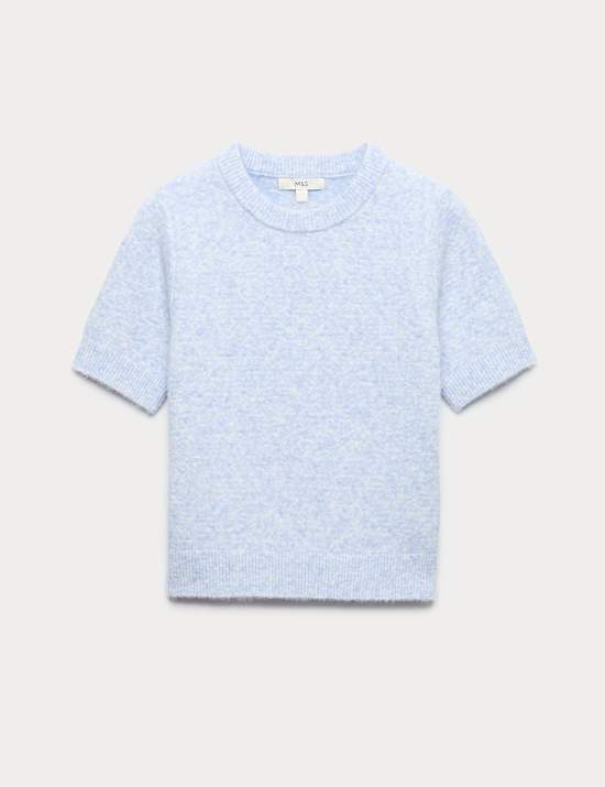 Top coupe cintr&eacute;e en maille textur&eacute;e avec laine