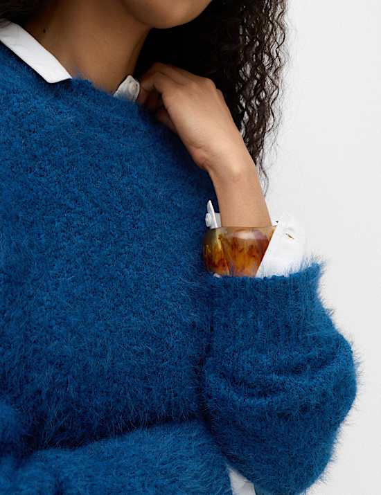 Textured Crew Neck Jumper